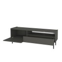 Komoda szafka TV czarna w minimalistycznym nowoczesnym stylu 2-drzwiowa 153x35x50cm Leroy Sprzedaż