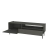 Komoda szafka TV czarna w minimalistycznym nowoczesnym stylu 2-drzwiowa 153x35x50cm Leroy Sprzedaż