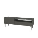 Komoda szafka TV czarna w minimalistycznym nowoczesnym stylu 2-drzwiowa 153x35x50cm Leroy Sprzedaż