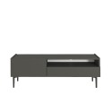 Komoda szafka TV czarna w minimalistycznym nowoczesnym stylu 2-drzwiowa 153x35x50cm Leroy Oferta