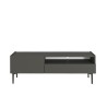 Komoda szafka TV czarna w minimalistycznym nowoczesnym stylu 2-drzwiowa 153x35x50cm Leroy Oferta