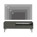 Komoda szafka TV czarna w minimalistycznym nowoczesnym stylu 2-drzwiowa 153x35x50cm Leroy Stan Magazynowy
