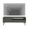 Komoda szafka TV czarna w minimalistycznym nowoczesnym stylu 2-drzwiowa 153x35x50cm Leroy Stan Magazynowy