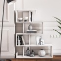 Biblioteczka na książki biała z nowoczesnym designem z 5 półkami Longway Stan Magazynowy