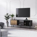 Komoda TV nowoczesny 160 cm do salonu drzwi półki biało-czarny Kostan Model