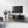 Komoda TV nowoczesny 160 cm do salonu drzwi półki biało-czarny Kostan Model