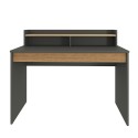 Biurko nowoczesne czarne z drewna z biblioteczką i szafką 120cm Heaton Oferta