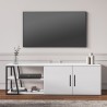 Komoda TV 150 cm nowoczesna do salonu biały połysk czarny 2-drzwiowa Hyeres Katalog