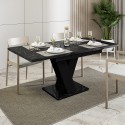Stół kuchenny 120-160x80 rozkładany nowoczesny czarny efekt marmuru Masiv Royal Katalog
