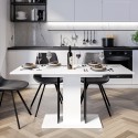 Stół rozkładany oszczędzający miejsce biało-czarny 100-140x60cm Wood Mini White Sprzedaż