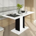 Stół rozkładany oszczędzający miejsce biało-czarny 100-140x60cm Wood Mini White Rabaty