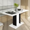 Stół rozkładany oszczędzający miejsce biało-czarny 100-140x60cm Wood Mini White Rabaty