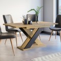 Stół do jadalni rozkładany nowoczesny 120-160x90cm dąb czerń Xao Promocja
