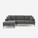 Sofa 3 osobowa narożna z szezlongiem z pojemnikiem szara tapicerka z tkaniny Tangeri Oferta
