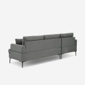 Sofa 3 osobowa narożna z szezlongiem z pojemnikiem szara tapicerka z tkaniny Tangeri Model