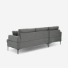 Sofa 3 osobowa narożna z szezlongiem z pojemnikiem szara tapicerka z tkaniny Tangeri Model