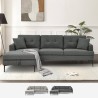 Sofa 3 osobowa narożna z szezlongiem z pojemnikiem szara tapicerka z tkaniny Tangeri Promocja