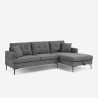 Sofa narożna narożnik z  szezlongiem i pojemnikiem 3 osobowy szare obicie Agadir Katalog