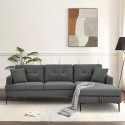 Sofa narożna narożnik z  szezlongiem i pojemnikiem 3 osobowy szare obicie Agadir Cena