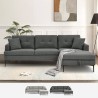Sofa narożna narożnik z  szezlongiem i pojemnikiem 3 osobowy szare obicie Agadir Sprzedaż