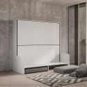 Łóżko piętrowe chowane z białą sofą oszczędzającą miejsce Kando Sofà 2MBF Katalog