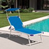 Aluminiowy leżak plażowy z daszkiem na plażę i basen Nettun Sprzedaż