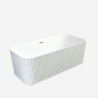 Wolnostojąca wanna prostokątna biała ryflowana 170x75cm Lemno Oferta