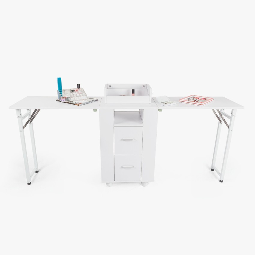 Stolik kosmetyczny do manikiuru na kółkach z dwoma stanowiskami ergonomiczny Dabol Promocja Stolik kosmetyczny do manikiuru na kółkach z dwoma stanowiskami ergonomiczny Dabol Promocja