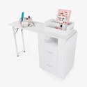 Stolik kosmetyczny do manikiuru na kółkach z dwoma stanowiskami ergonomiczny Dabol Cechy