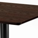 Zestaw stolik kawowy drewno metal Horeca 90x90cm 4 krzesła Dustin 