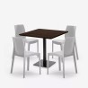 Zestaw stół Horeca 90x90cm i 4 krzesła barowe do resturacji Jasper 