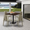 Zestaw stół Horeca 90x90cm i 4 krzesła barowe do resturacji Jasper 