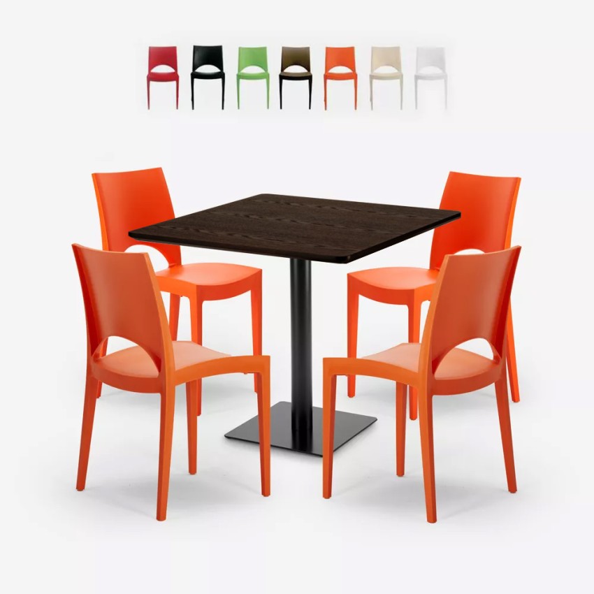 Zestaw stół Horeca 90x90cm i 4 krzesła do restauracji i barów Prince Promocja Zestaw stół Horeca 90x90cm i 4 krzesła do restauracji i barów Prince Promocja