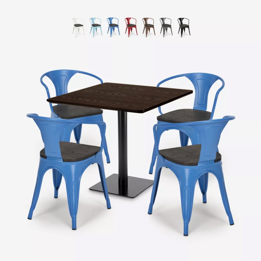 horeca zestaw stolik kawowy 90x90cm i 4 krzesła burke Stan Magazynowy