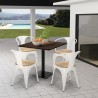 zestaw horeca stolik kawowy 90x90cm i 4 krzesła barowe dunmore Model