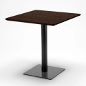 Kwadratowy stolik w kolorze drewna 70x70 cm z 2 kolorowymi krzesłami Gruvyer Melon 