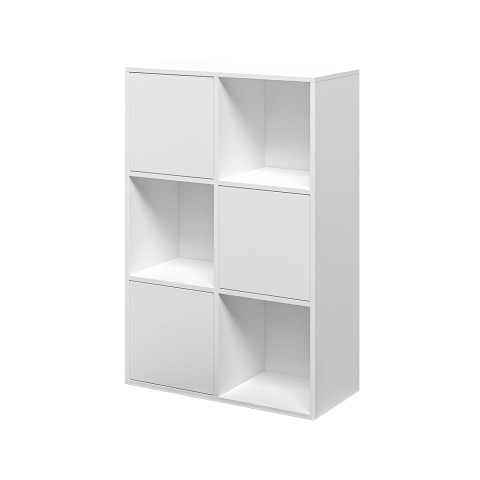 Biblioteczka z drzwiczkami do biura regał 6 półek Biały 65x30x97cm Ika 5 Promocja