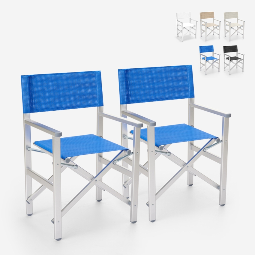 2 Przenośne składane krzesła plażowe z aluminium Regista Gold Stan Magazynowy 2 Przenośne składane krzesła plażowe z aluminium Regista Gold Stan Magazynowy