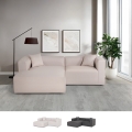 Sofa modułowe 3-osobowe z tapicerką z tkaniny z szezlongiem i możliwością konfiguracji jako narożnik Lorys Promocja