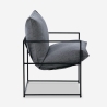 Fotel Design Nowoczesny z Tkaniny w Minimalistycznym Stylu z Czarnym Stalowym Wykończeniem Alaska Koszt