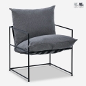 Fotel Design Nowoczesny z Tkaniny w Minimalistycznym Stylu z Czarnym Stalowym Wykończeniem Alaska Sprzedaż