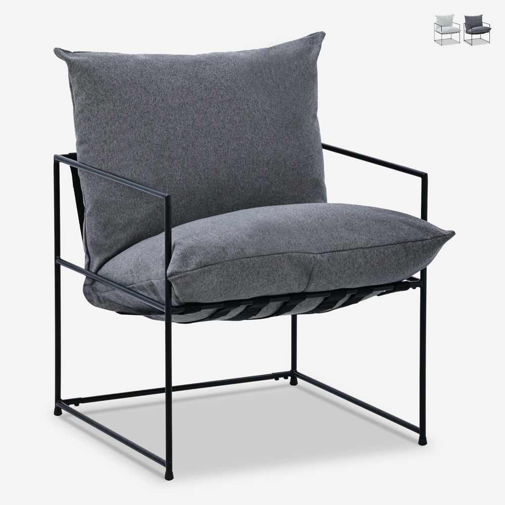 Fotel Design Nowoczesny z Tkaniny w Minimalistycznym Stylu z Czarnym Stalowym Wykończeniem Alaska Sprzedaż Fotel Design Nowoczesny z Tkaniny w Minimalistycznym Stylu z Czarnym Stalowym Wykończeniem Alaska Sprzedaż