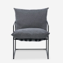 Fotel Design Nowoczesny z Tkaniny w Minimalistycznym Stylu z Czarnym Stalowym Wykończeniem Alaska 