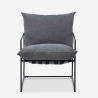 Fotel Design Nowoczesny z Tkaniny w Minimalistycznym Stylu z Czarnym Stalowym Wykończeniem Alaska 