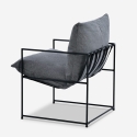Fotel Design Nowoczesny z Tkaniny w Minimalistycznym Stylu z Czarnym Stalowym Wykończeniem Alaska Zakup