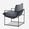 Fotel Design Nowoczesny z Tkaniny w Minimalistycznym Stylu z Czarnym Stalowym Wykończeniem Alaska Zakup