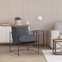 Fotel Design Nowoczesny z Tkaniny w Minimalistycznym Stylu z Czarnym Stalowym Wykończeniem Alaska Rabaty