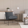 Fotel Design Nowoczesny z Tkaniny w Minimalistycznym Stylu z Czarnym Stalowym Wykończeniem Alaska Rabaty