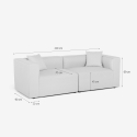 Sofa 3-miejscowa, modułowa do nowoczesnego salonu z tkaniny Neko 