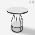 Stolik kawowy okrągły 50x63cm złoto-czarny metal i marmur Neep XL Promocja